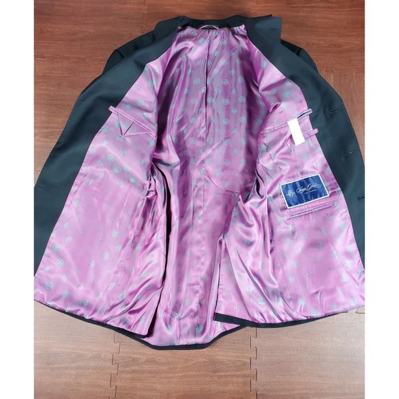 SEAN JOHN 41R Black Classic Lined Blazer Sport Coat 2 Buttons,4 Button Cuff Mens - Picture 3 of 11